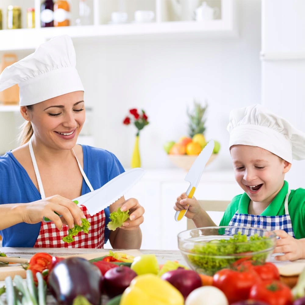 HOTUT Zestaw Noży Dla Dzieci Bezpieczne Noże Kuchenne Montessori 9 Części — miniatura 5