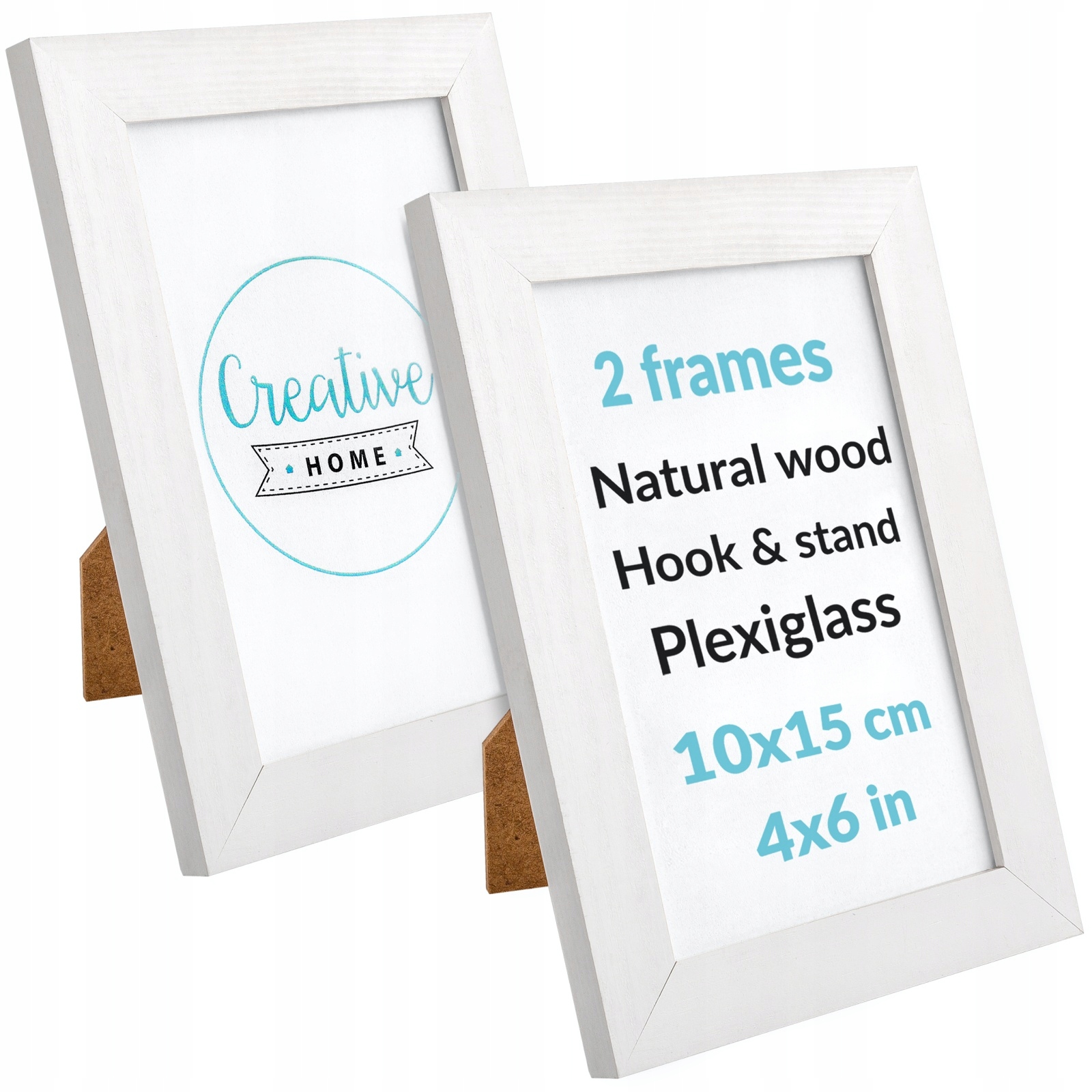 

Ramka na zdjęcia ramki zestaw 2 szt 10x15 cm biała