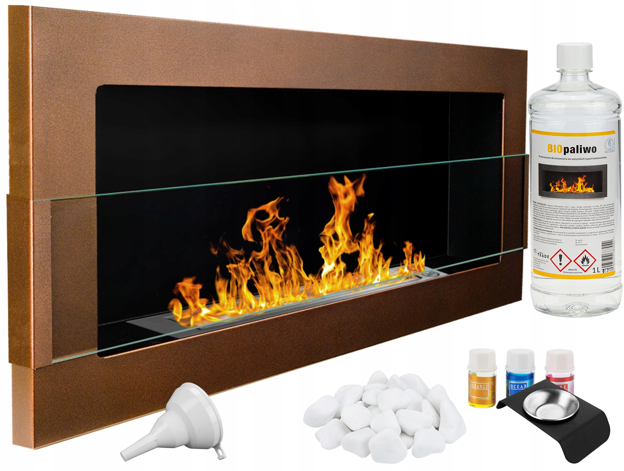 

Biokominek 900x400 Ciemny Brąz Szyba Płaski 12 CM