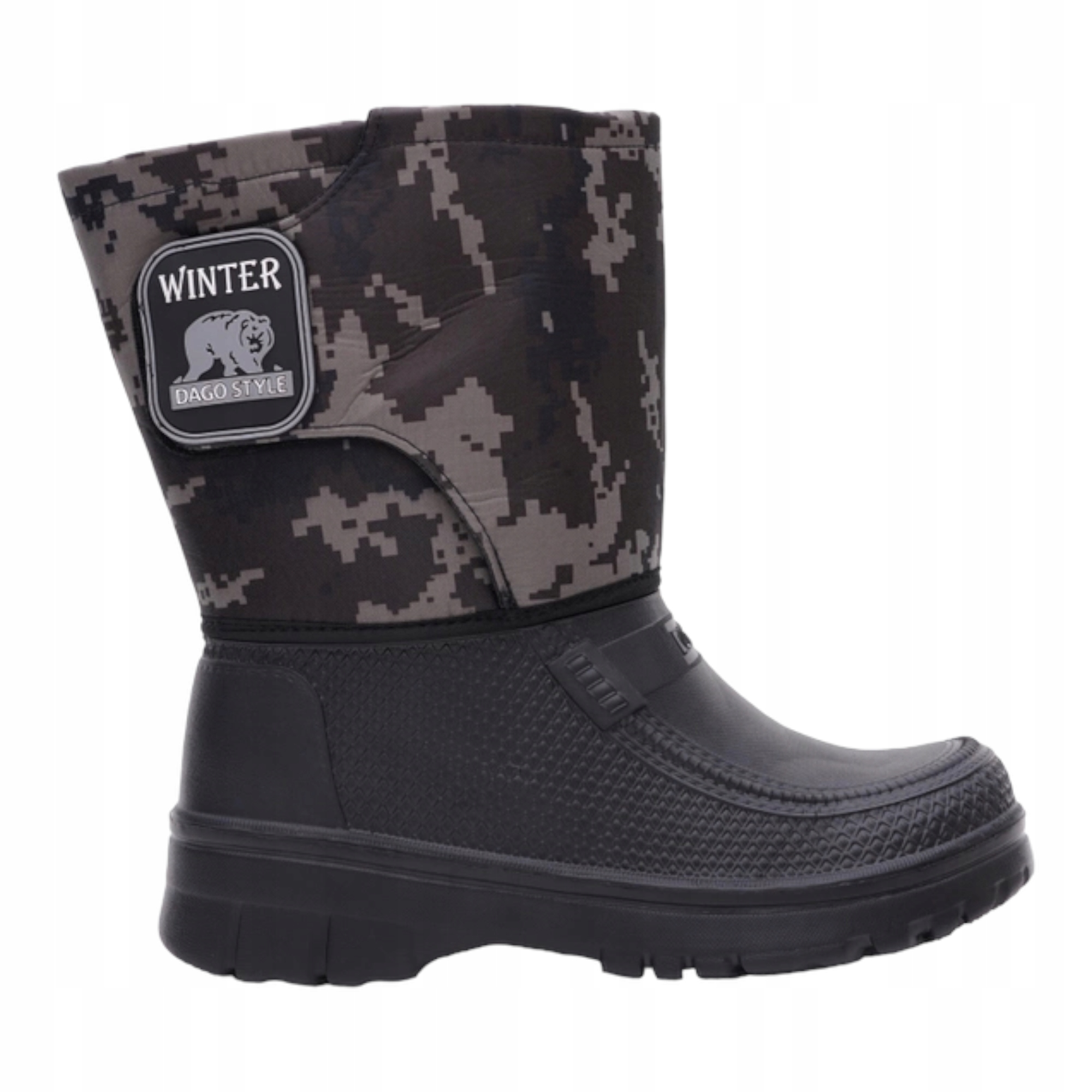 KALOSZE ŚNIEGOWCE OCIEPLANE MĘSKIE LEKKIE CIEPŁE44 M137 MĘSKI KALOSZ ŚNIEGO