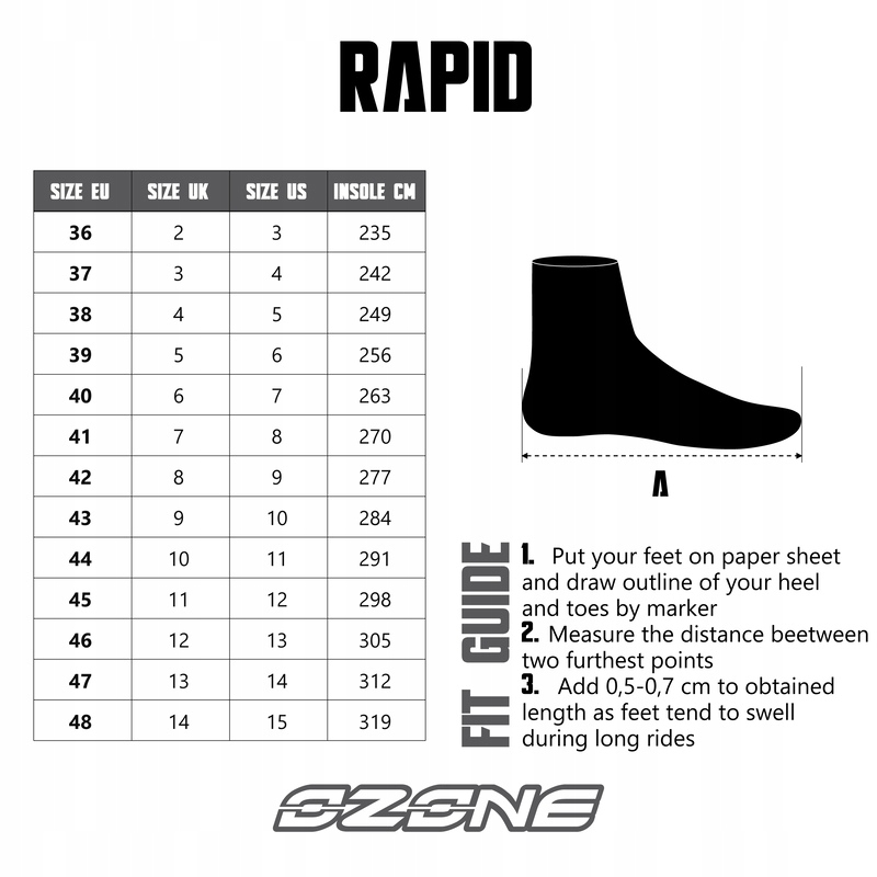 BUTY OZONE RAPID CE BLACK MATT 41 Numer katalogowy producenta OZ-B-RAPID_01F_41