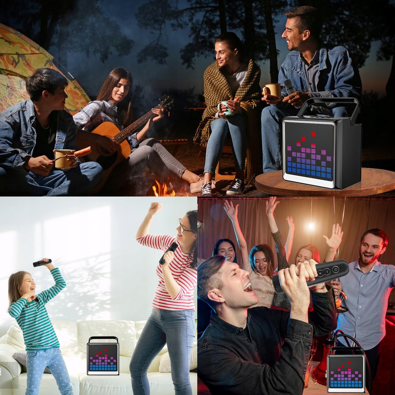 LSMOEO: Portable karaoke dla dzieci i dorosłych z mikrofonami LED — miniatura 9