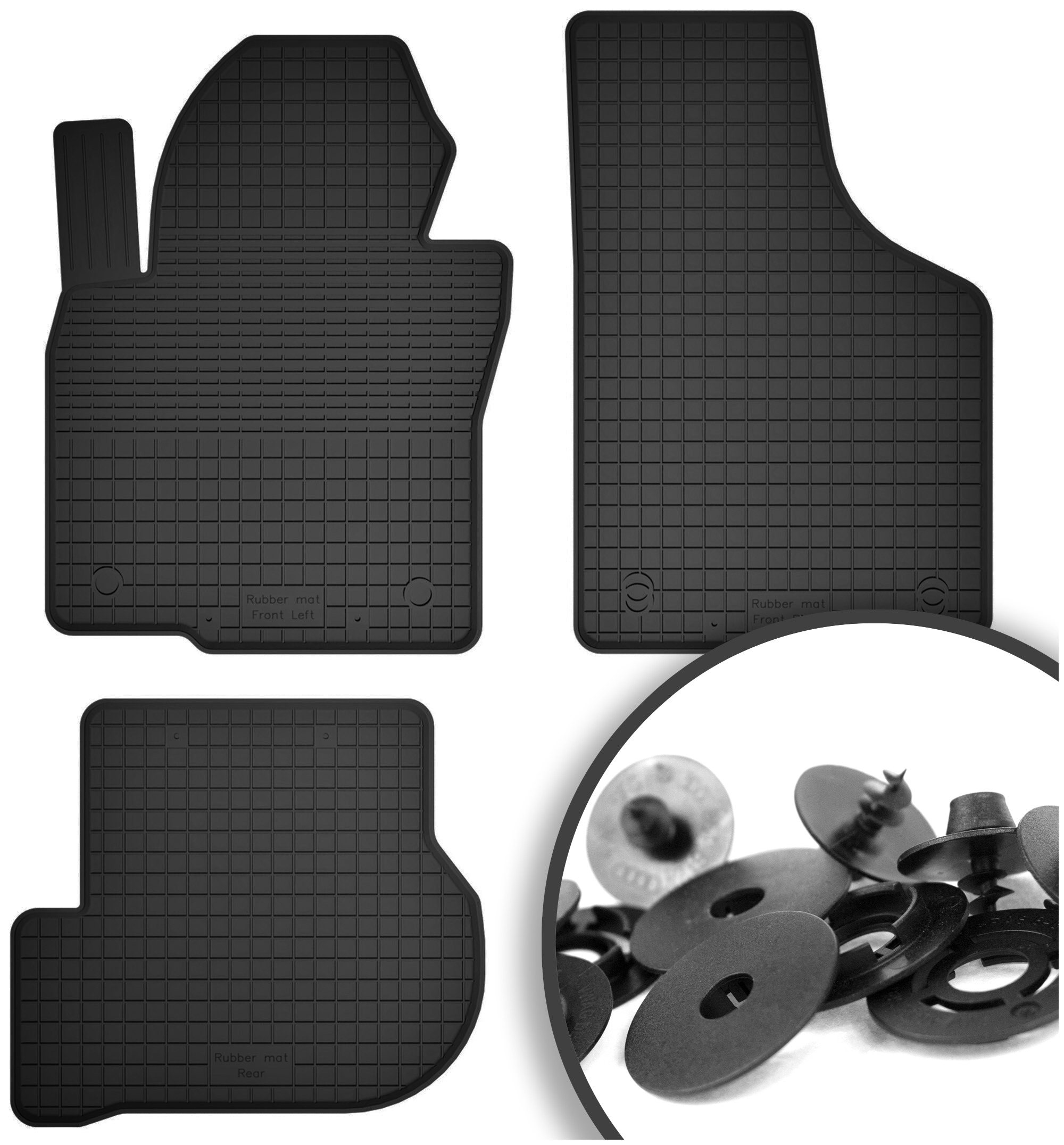 Vw Golf 5 V 6 VI Plus (2003-2013) dywaniki gumowe Korytko 2cm Stopery