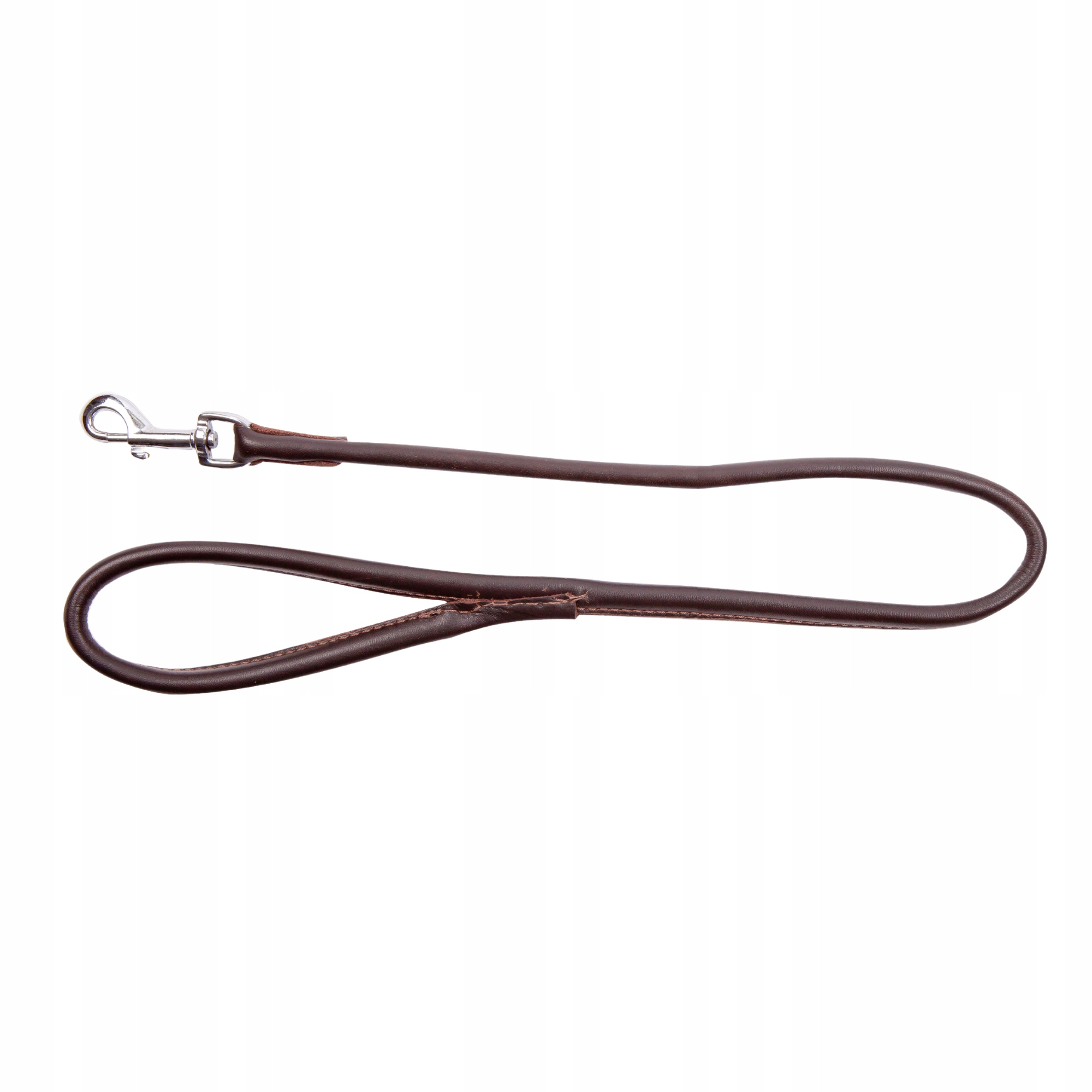 Levně Dingo Vodítko městská kulatá kůže Soft 90 cm hnědá