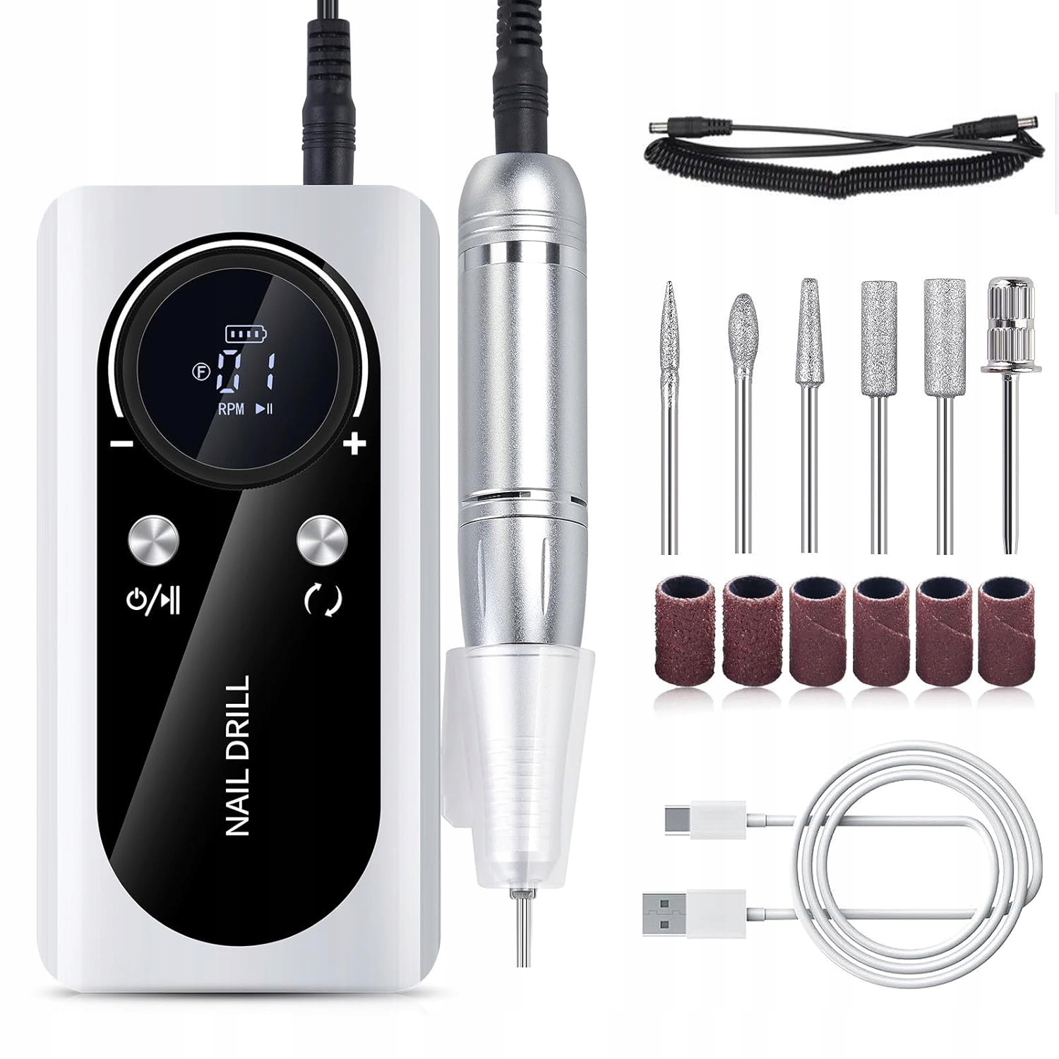 Profesionální Leštička Na Nehty 45 000 Rpm S Usb Nabíjením 2 000 Mah