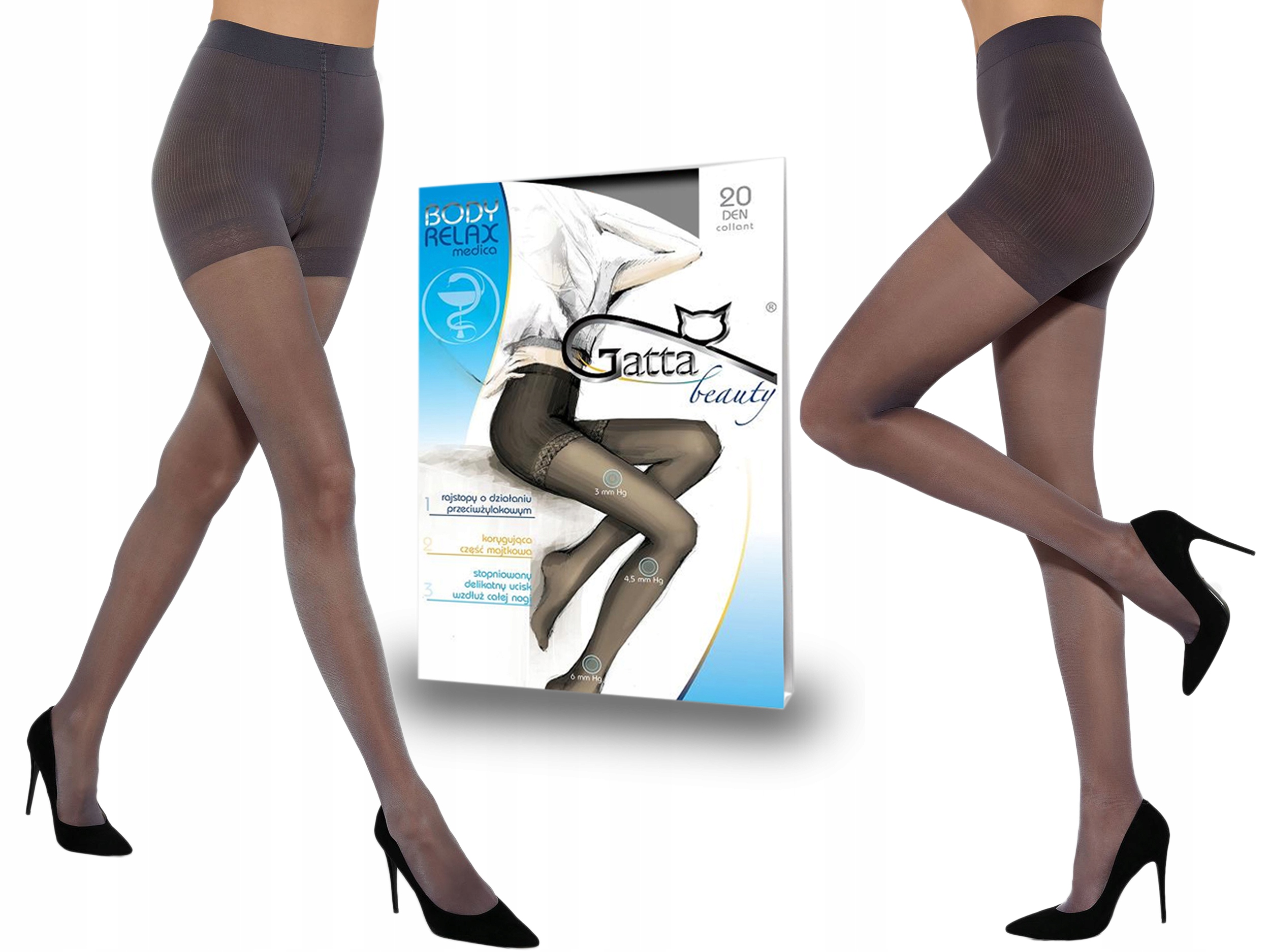 

Rajstopy Gatta Body Relax Medica 20den grafit 5-XL
