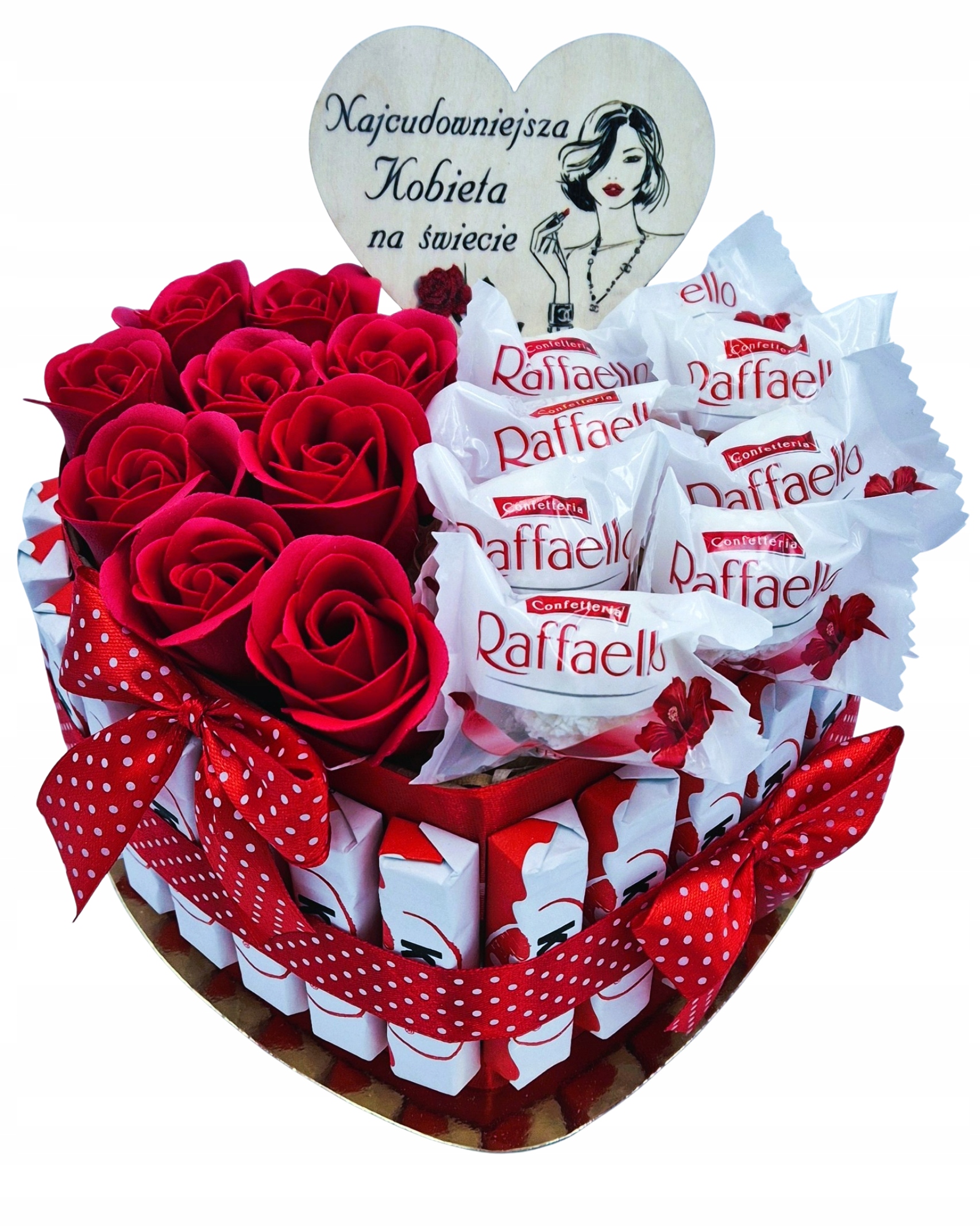 Tort Kinder Kosz Prezentowy Słodycze Zestaw dla Kobiety Żony Niej