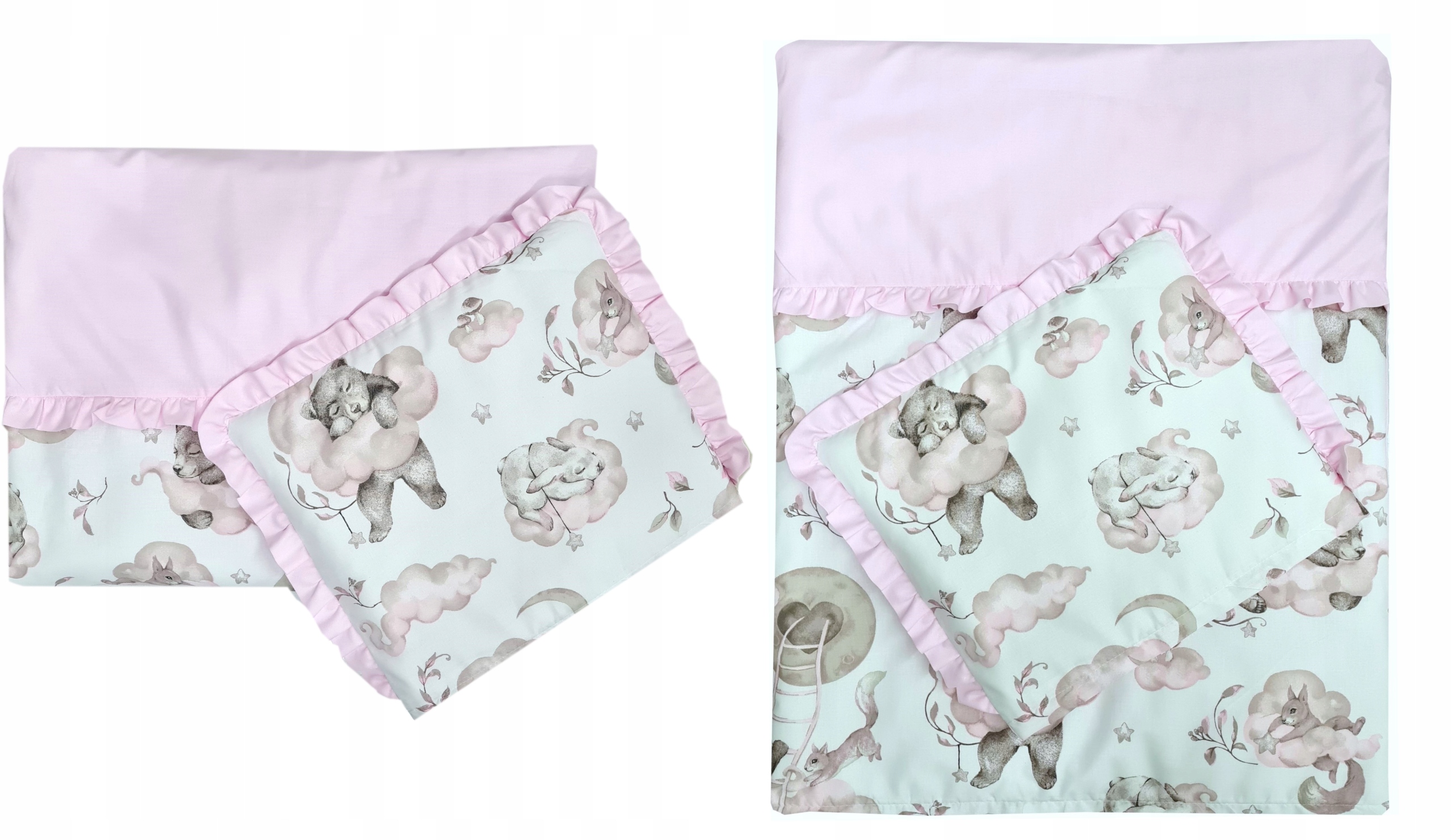 LaMinia POŚCIEL Z FALBANKĄ 100x160 do łóżeczka dużo wzorów Płeć dziewczynki