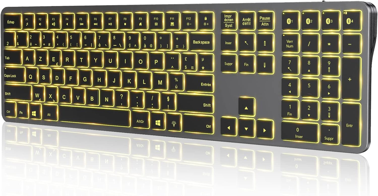 Bezdrátová Klávesnice Šedá Bluetooth 4 Kanály Ázerty Francouzština