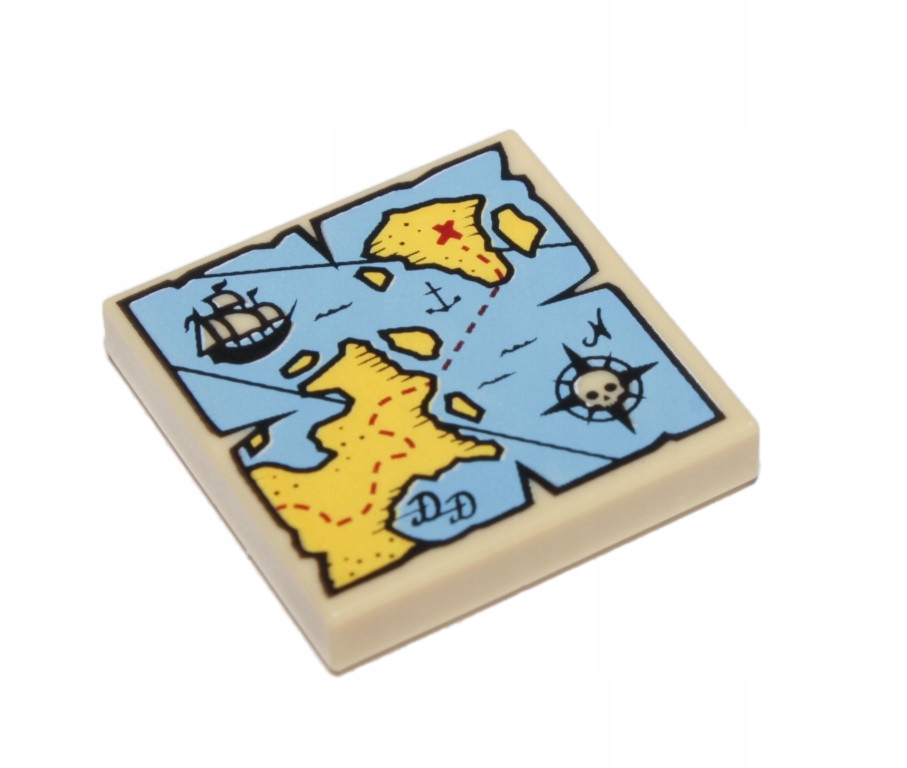 

Lego płytka 2x2 nadruk mapa skarbu