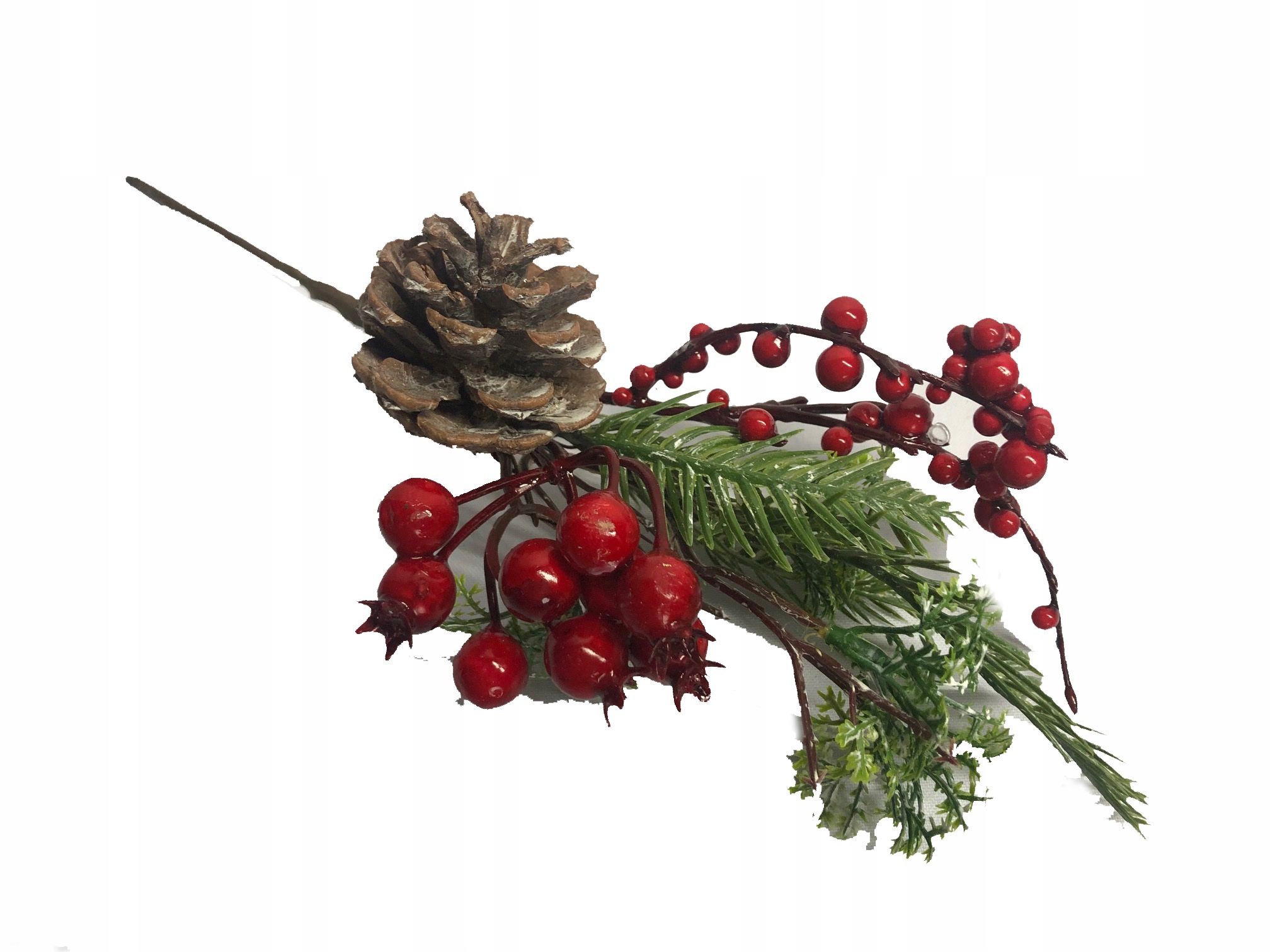 GAŁĄZKA #47 ŚWIĄTECZNA CZERWONA Z SZYSZKĄ ŚWIERK STROIK SZYSZKA Kod producenta 363636