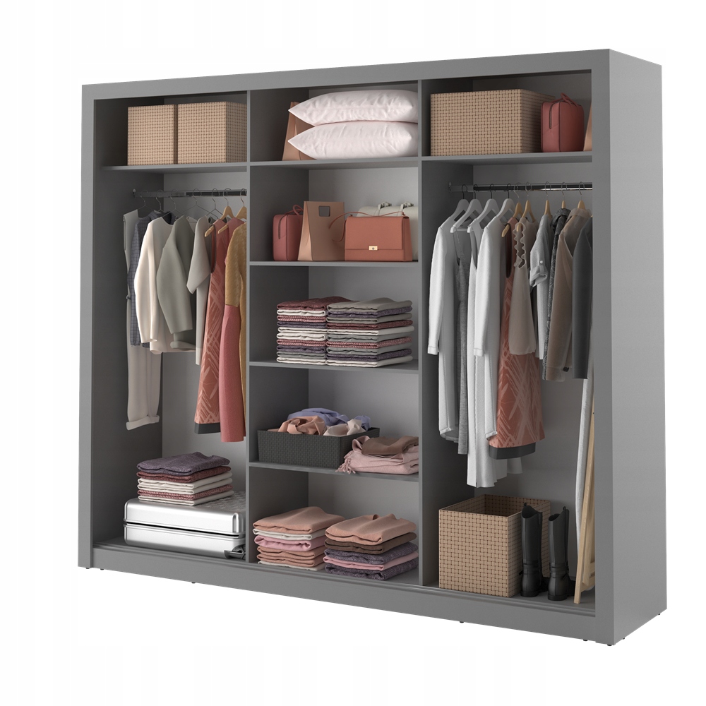 SZAFA PRZESUWNA Z GUSTOWNYMI LUSTRAMI Głębokość mebla 60 cm