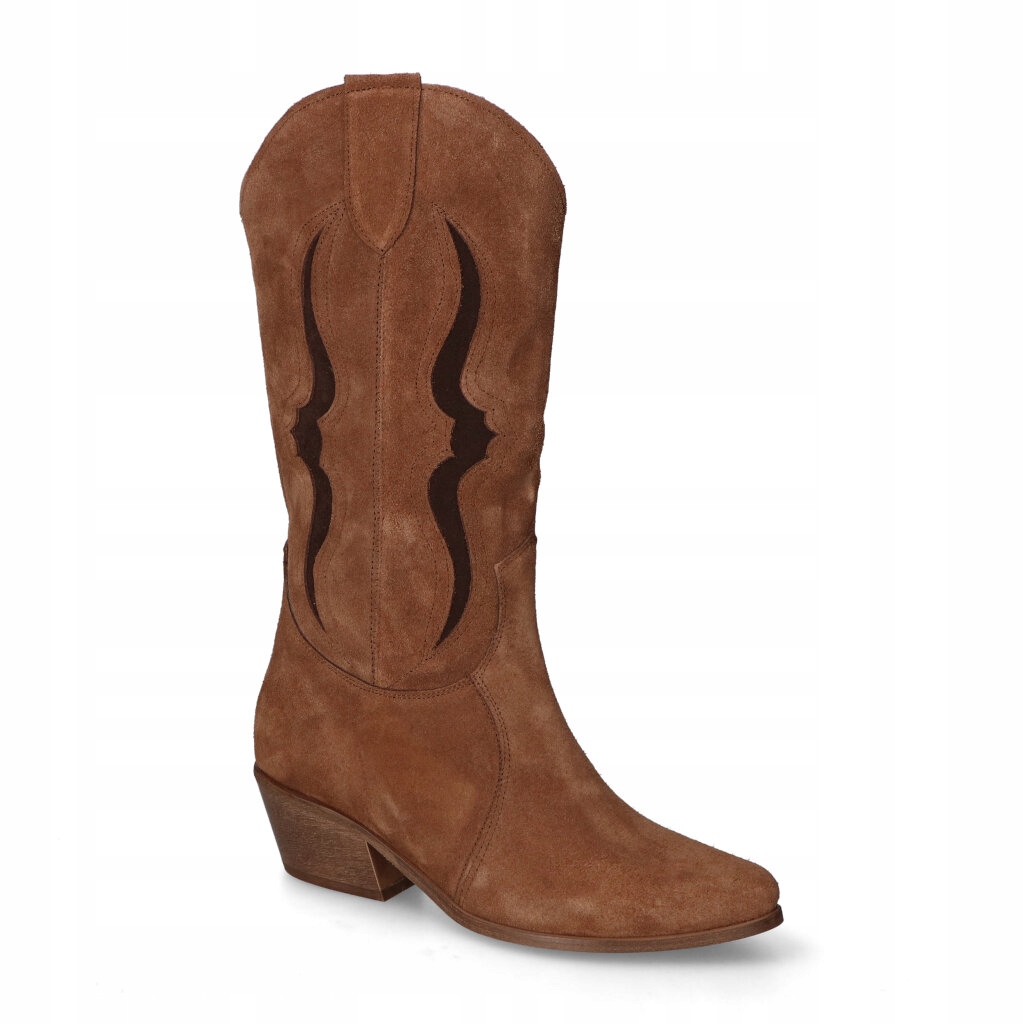 Kozačky Kovbojské Boty Lewski 3651 Tabaco semiš 39