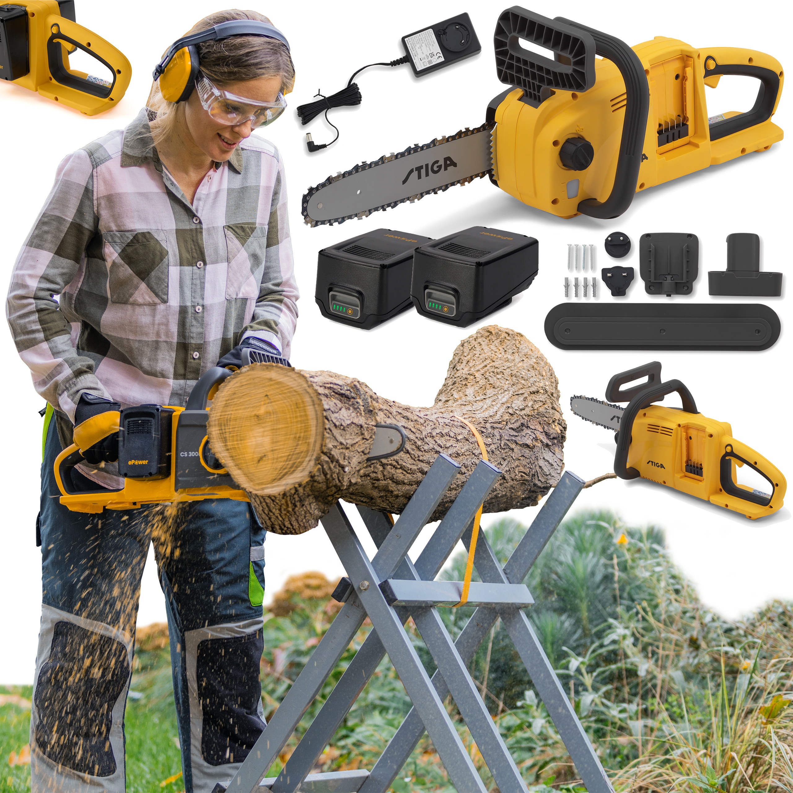 Pilarka Akumulatorowa Stiga Cs 300e 20V 1000W 30cm Pompa Auto Zestaw 2x 4Ah