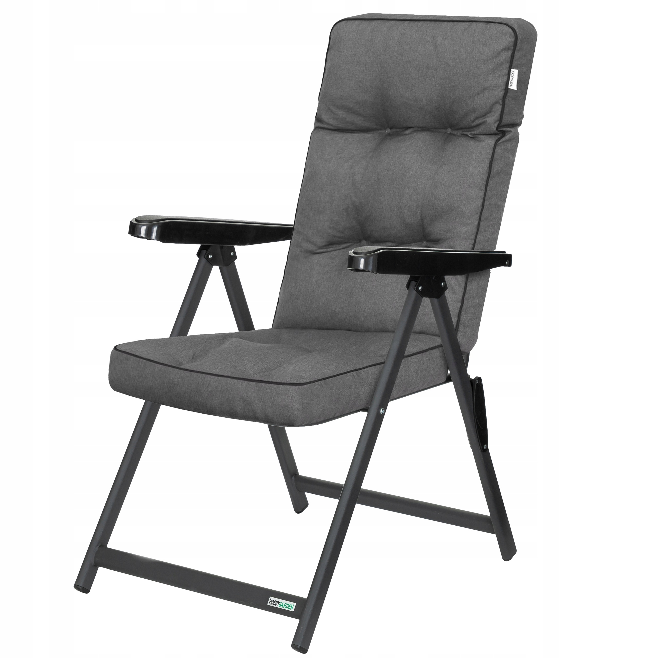 Skládací zahradní křeslo s polštářem Křeslo Lehátko na pláž Nastavení opěradla