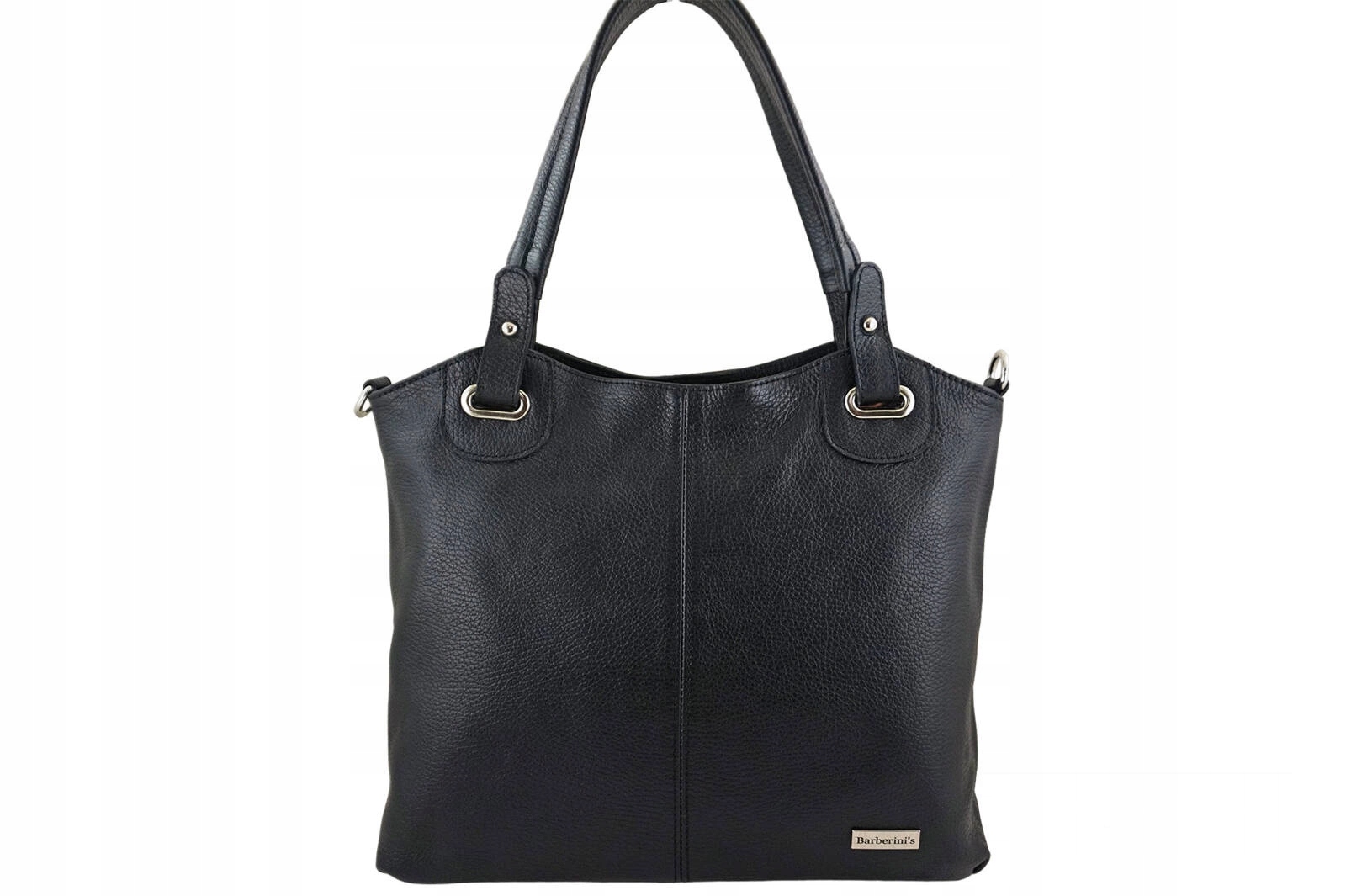 Každodenní velká kožená dámská kabelka Shopper A4 černá