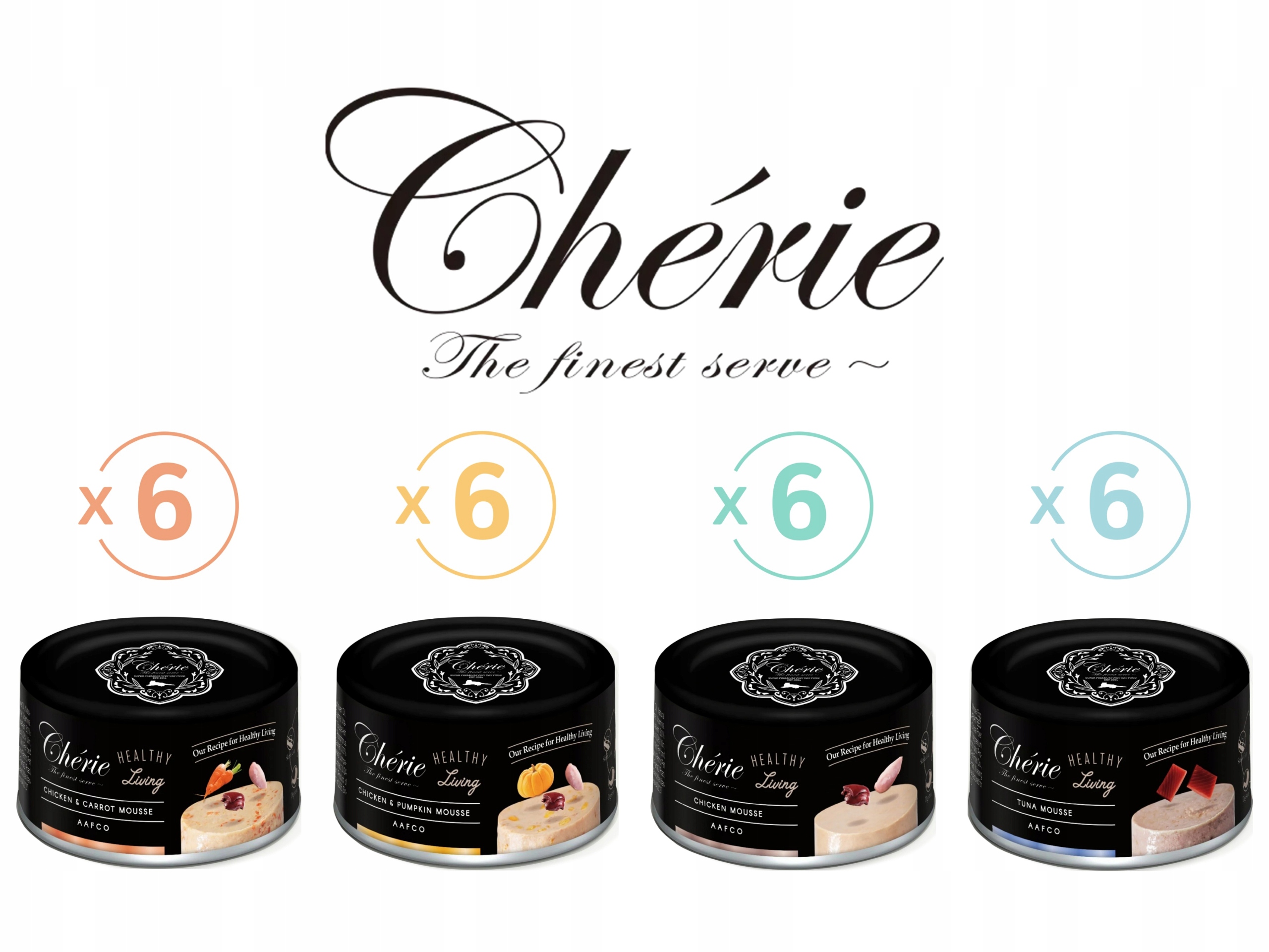 Chérie Premium Mokra karma dla kota MIX Aksamitny Mus 24x80g