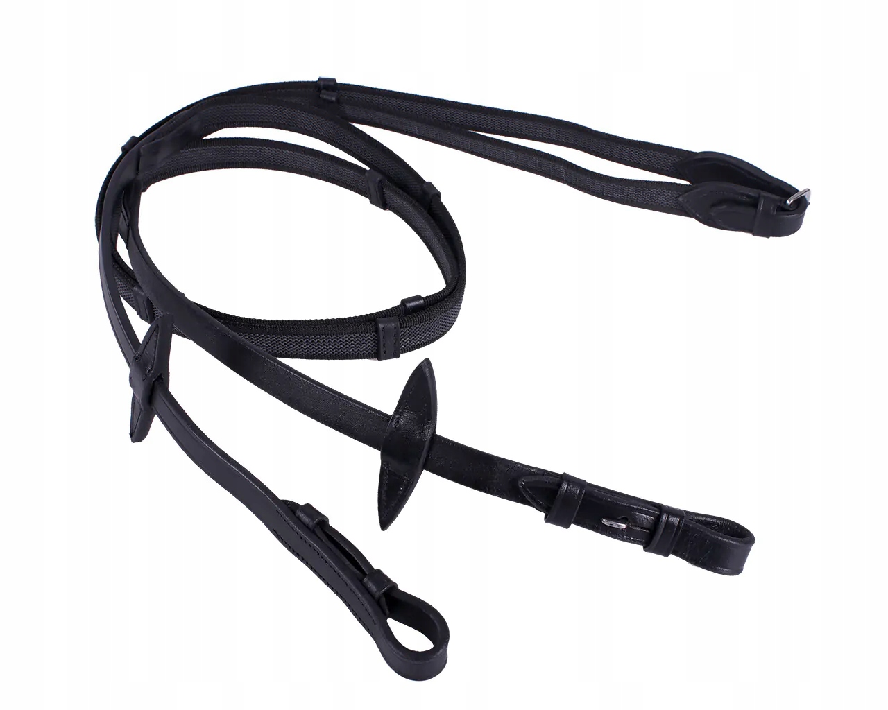 Wodze dla kucyka Qhp Anti-slip gumowane ze stoperami czarne Pony