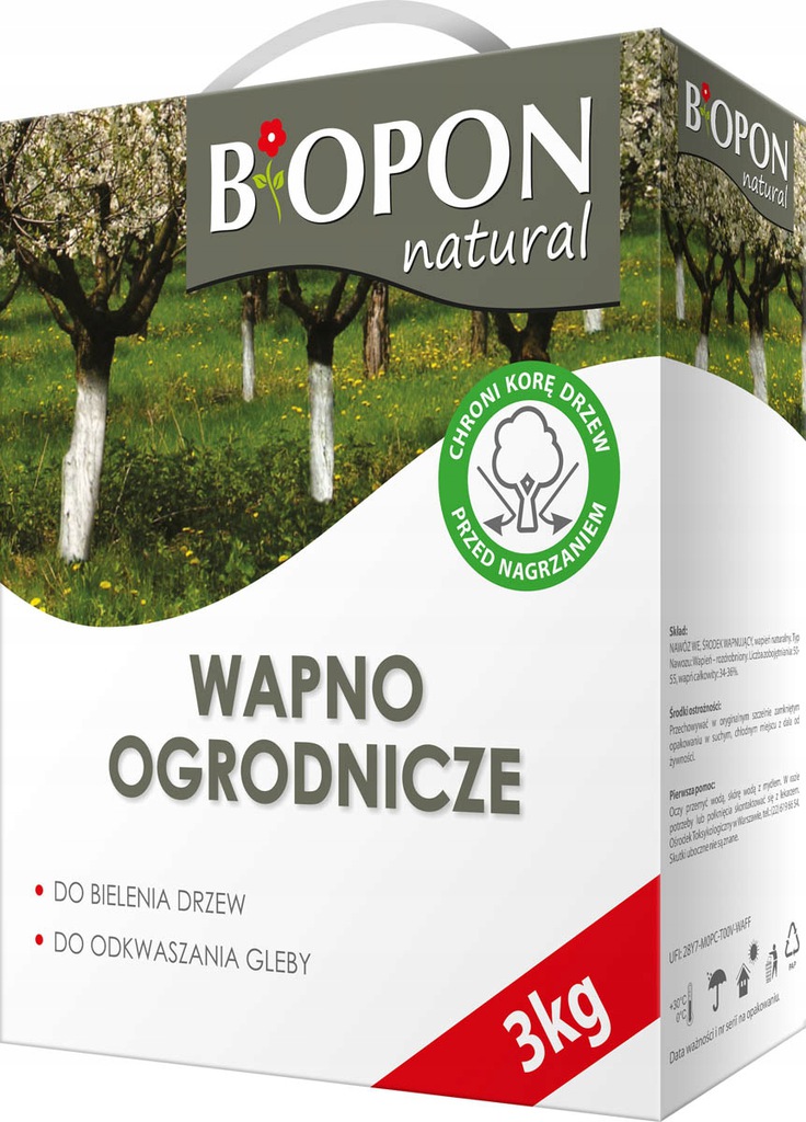 

Biopon Wapno Ogrodnicze do Bielenia Odkwaszani 3kg