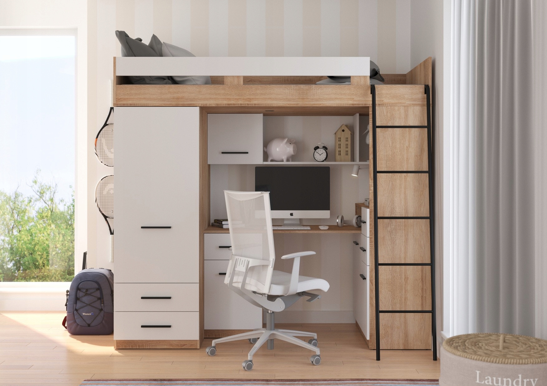 MYKS P antresola bez mat. dąb sonoma / biały Kod producenta MC_MYKS