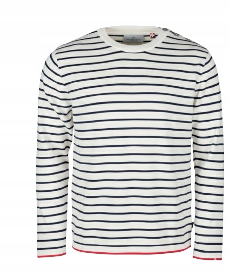 Kronstadt Pánský Bavlněný Pruhovaný Svetr S Knoflíky Na Rameni XL Rłc