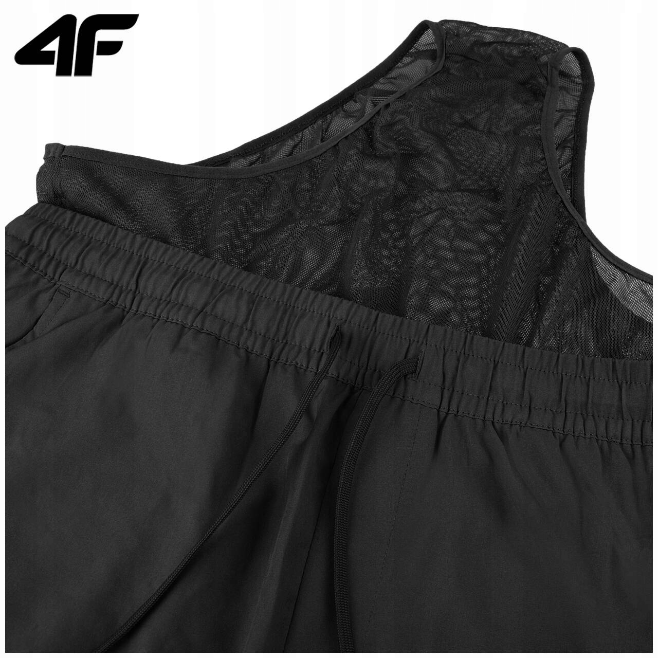 Szorty kąpielowe męskie 4F WSS24UBDSM085 czarne Wzór dominujący bez wzoru