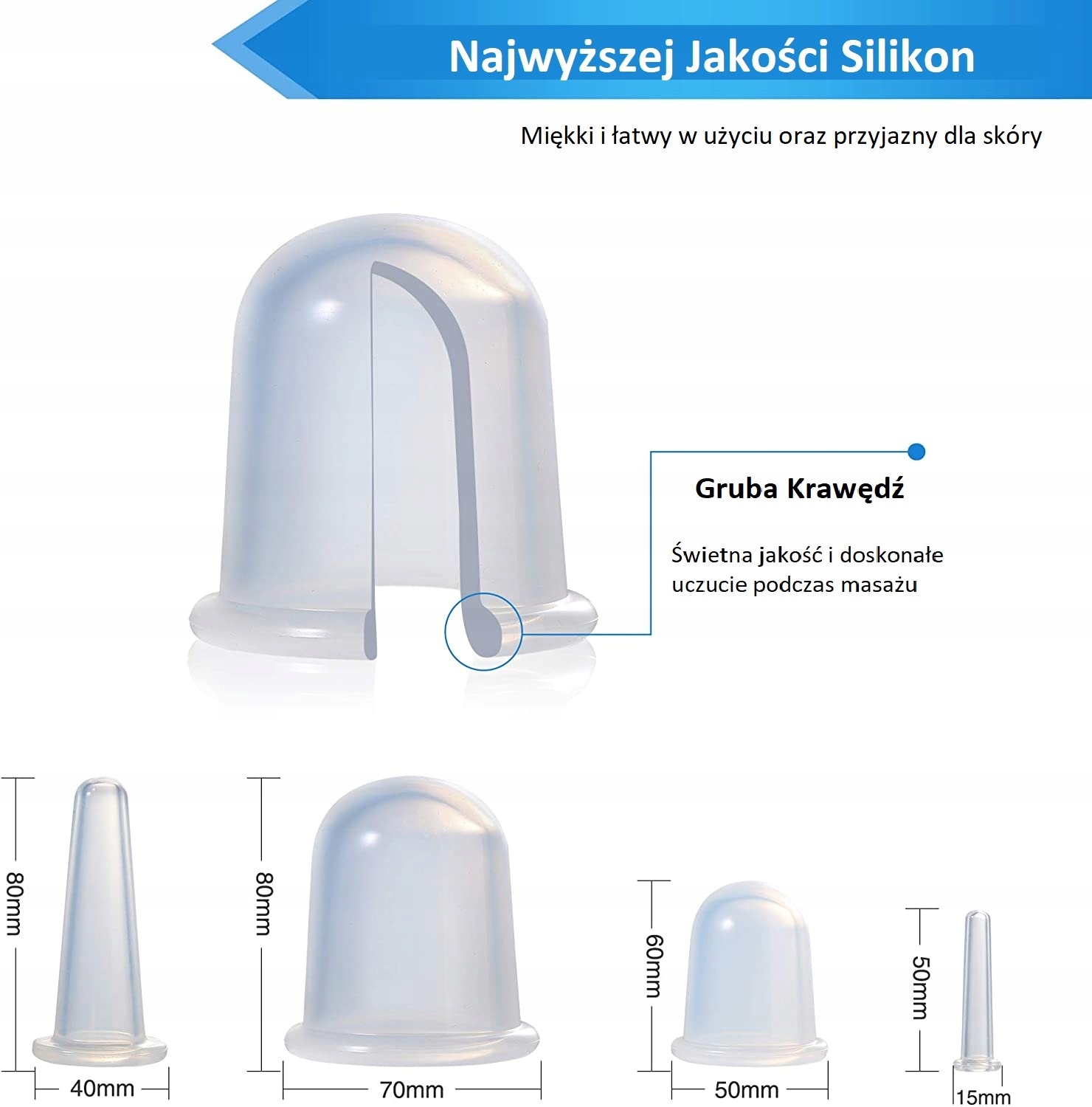 Bańki Chińskie Silikonowe Masaż Ciała Twarzy 7szt Producent inny