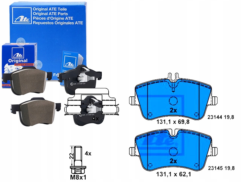 ATE13.0460-2726.2 Kostky Ham. Db Přední W203 00- Asistent řidiče #33