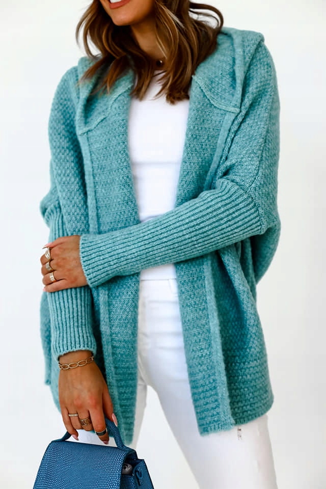 

Kardigan krótki z kapturem Me Gusta Inez morski