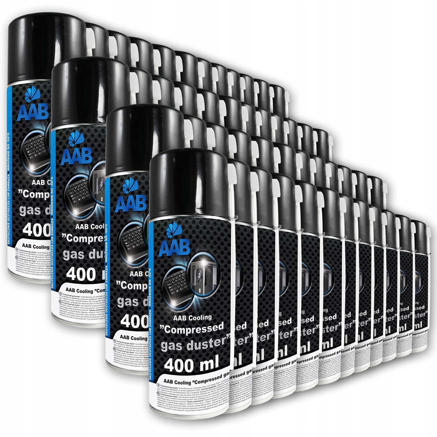 48x AABCOOLING SPRĘŻONE POWIETRZE 400ml + 2x RURKA