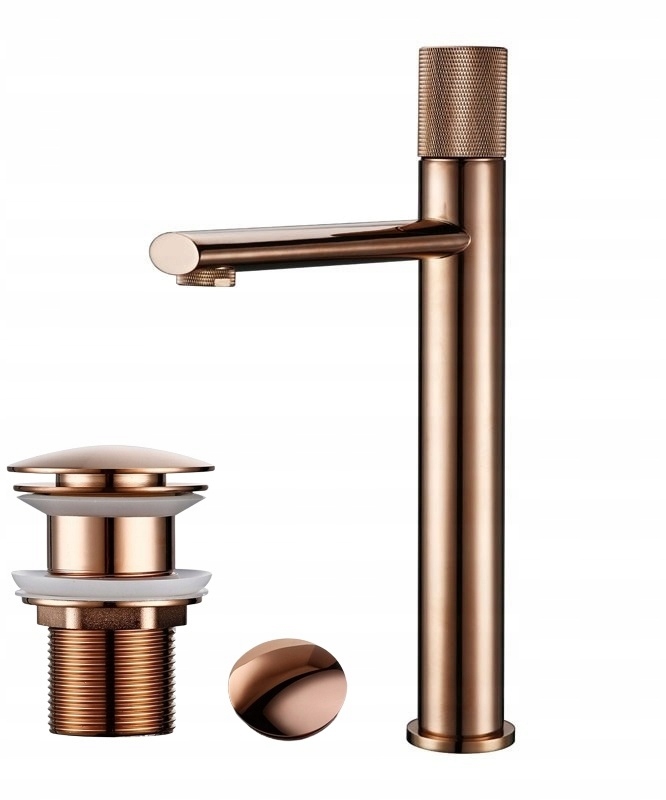 Umývadlová batéria na dosku Medená Lesklá Klik Premium