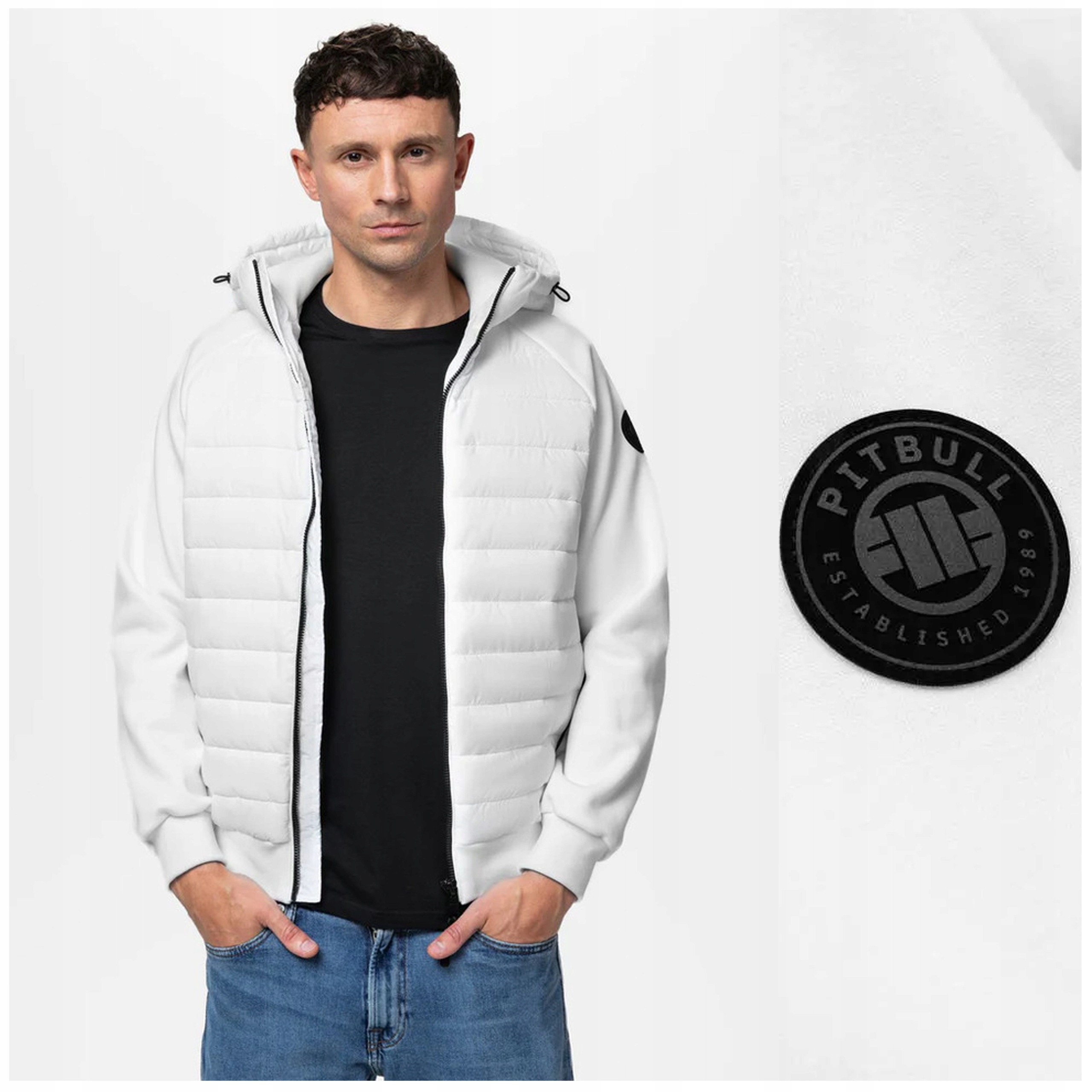 Hybridní přechodová bunda s kapucí Pit Bull „palomar“ vel. S, bílá