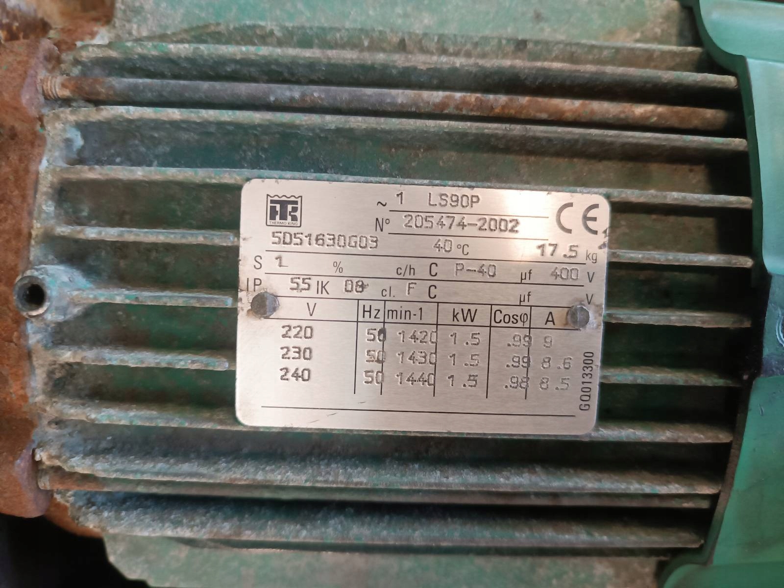 compressor; of the air conditioning + engine electrical AGREGAT THERMO KING LS90P