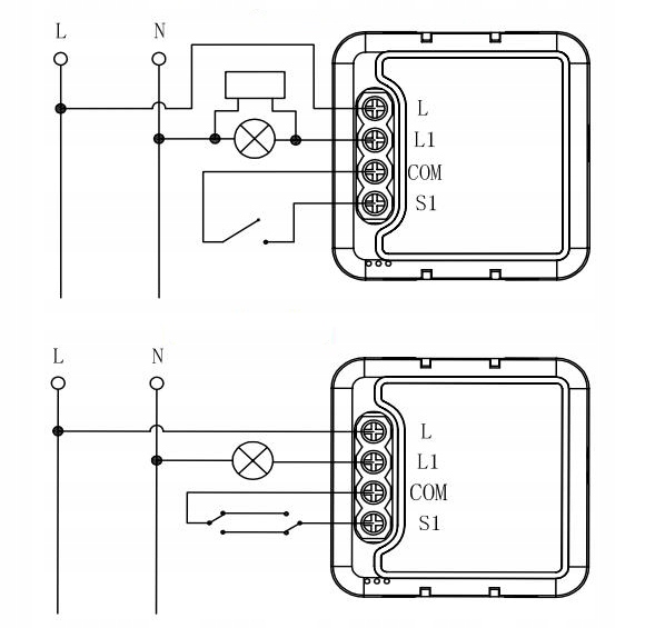 Moduł OXT mini przekaźnik 1 obw. bez N ZigBee TUYA Zasilanie sieciowe