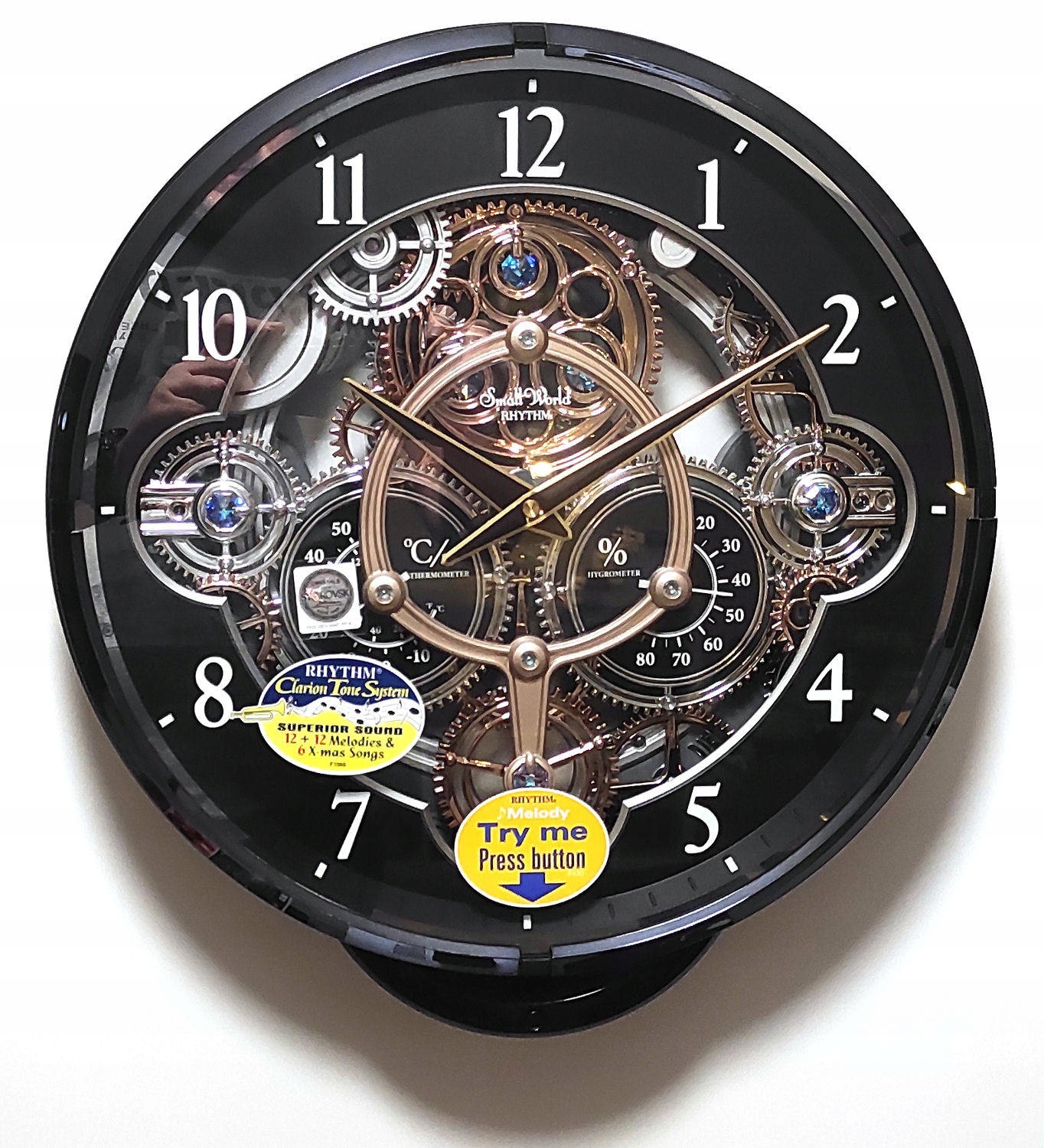 Pohyblivý Hodinový Strojček Rhythm Melódie Senzor Led Kryštály