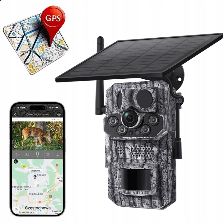 Fotopasca Gsm Lesná kamera Solar Živý náhľad obrazu Gps lokalizácia