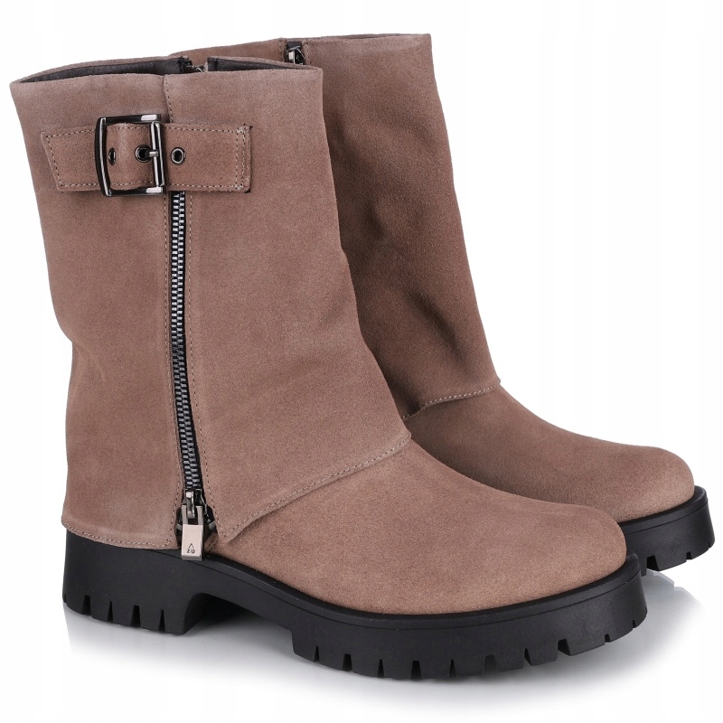 Kotníkové Boty kovbojské boty kožené Gamis 7688 T1 Polské semišová kůže VEL..39