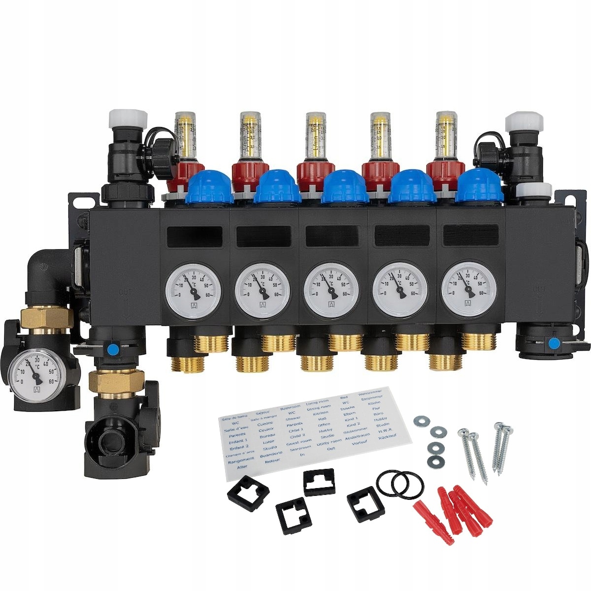 ROZDZIELACZ 5 OBWODÓW OGRZEWANIA PODŁOGOWEGO DO PODŁOGÓWKI PROCALIDA AFRISO