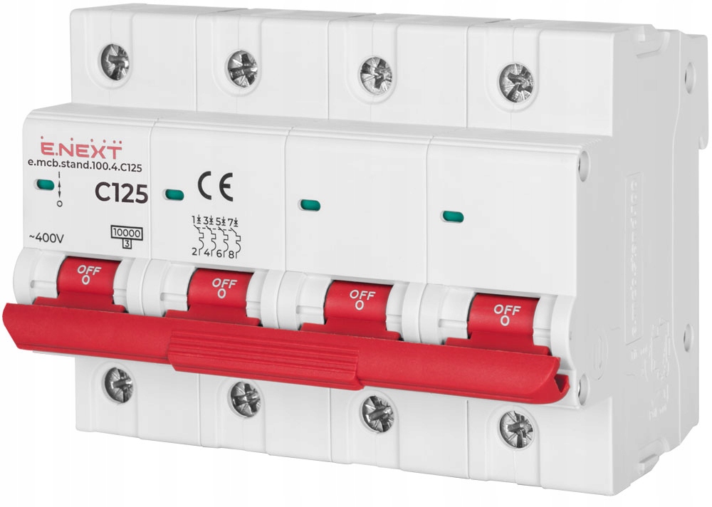 Nadproudový spínač Stand C125 4p 125A10kA Bez vstupu na vidlicovou lištu