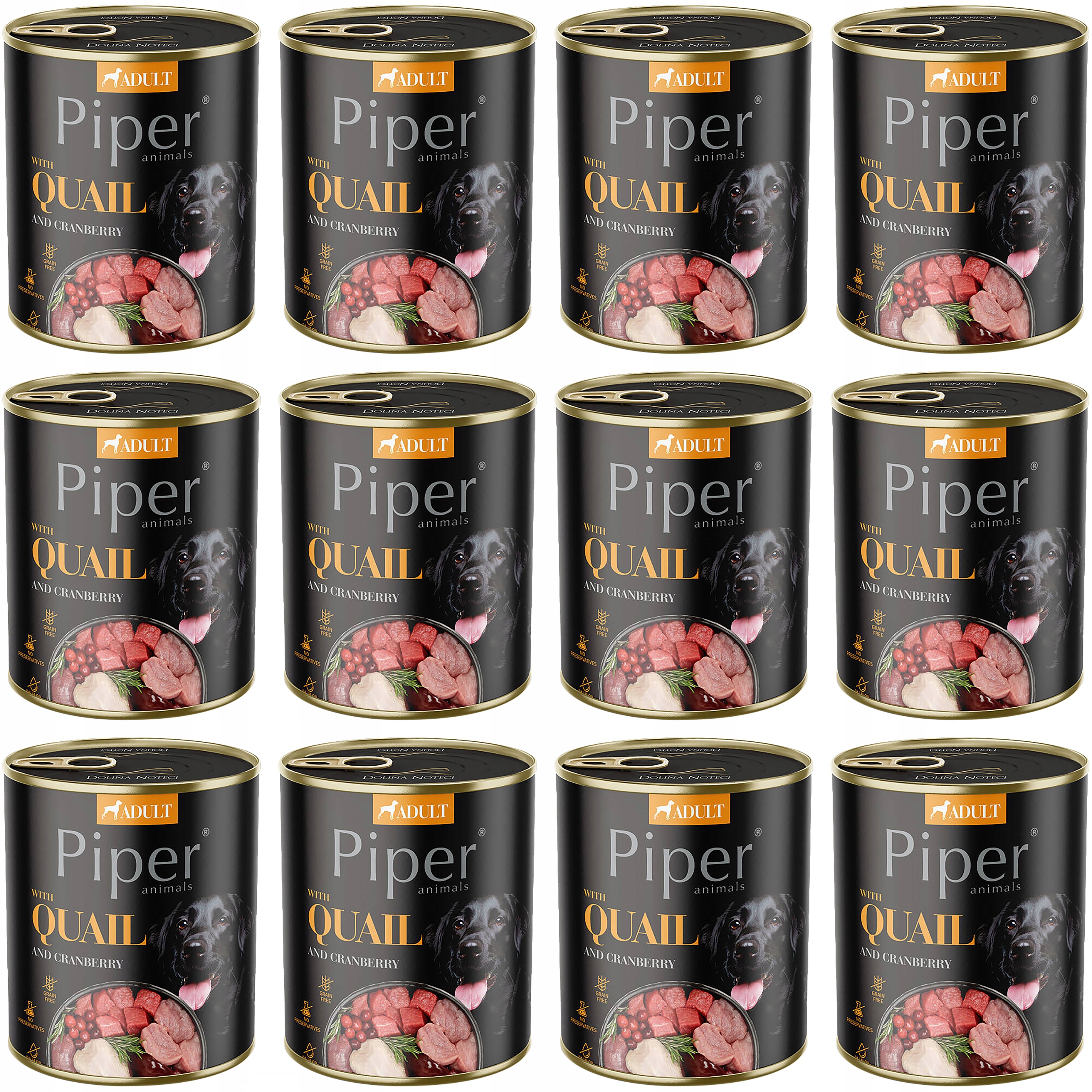 Levně Piper Dolina Noteci Křepelka Sada krmiva pro psy 12 x 800 g