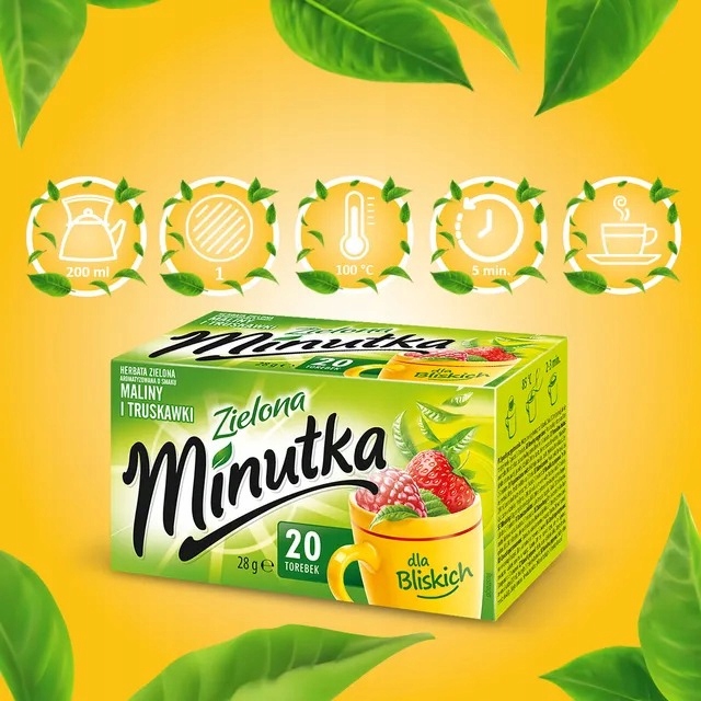 10 x Čaj čaj Minutka s malinou a jahodou 20 sáčků