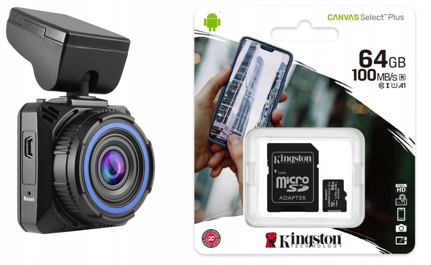 Navitel R600 Záznamník jazdy Videokamera do auta 64 Gb Kingston