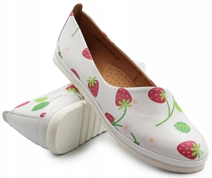 Kožená dámská obuv na jaro a léto do práce v jahody Pro nohy 40