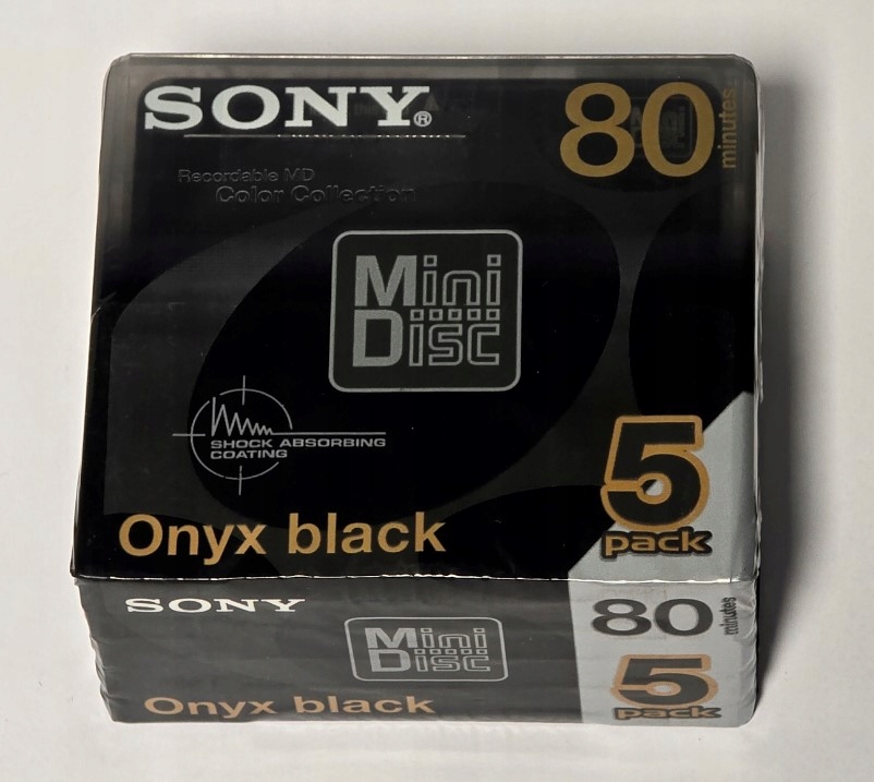 Diskety MD Minidisc Sony Onyx Black Color Collection 5 Pack Vyrobené V Japonsku