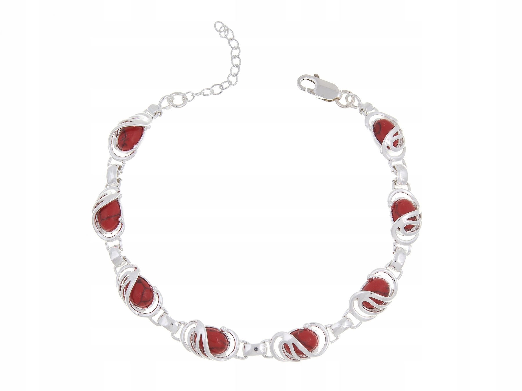 Krásný Stříbrný Korálový Náramek S Dárek