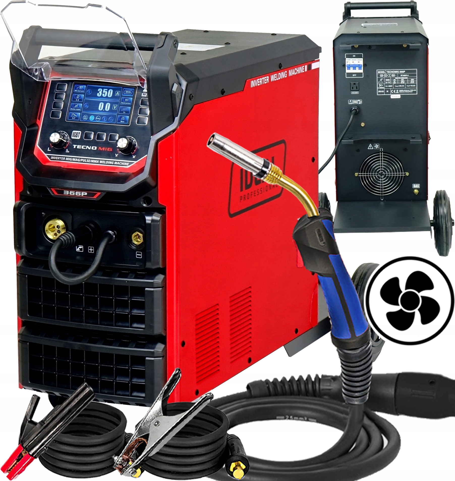 Spawarka Inwertorowa Migomat Ideal Tecnomig 366 Pulse Synergic LCD 400V