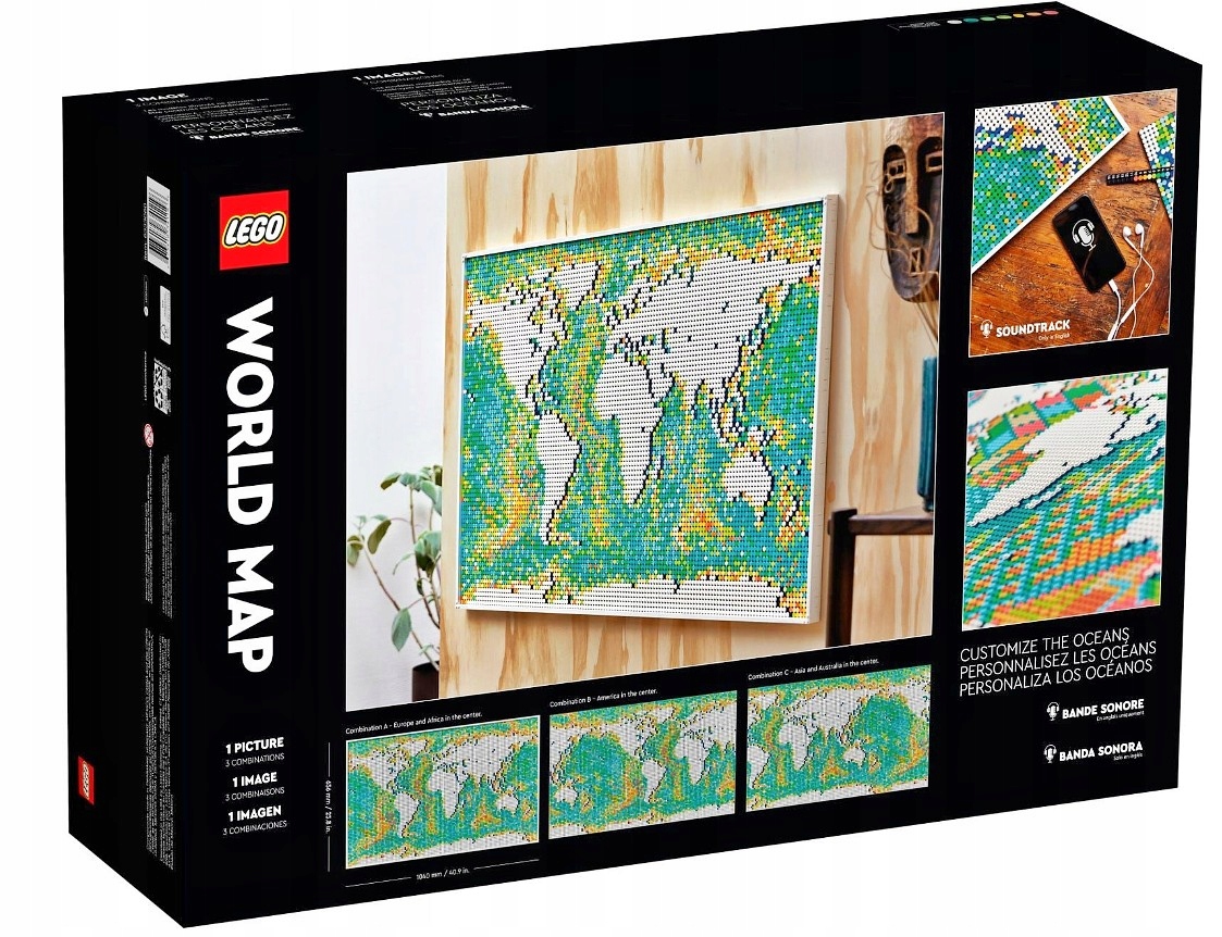LEGO ART MAPA ŚWIATA 104x65 OBRAZ Marka LEGO