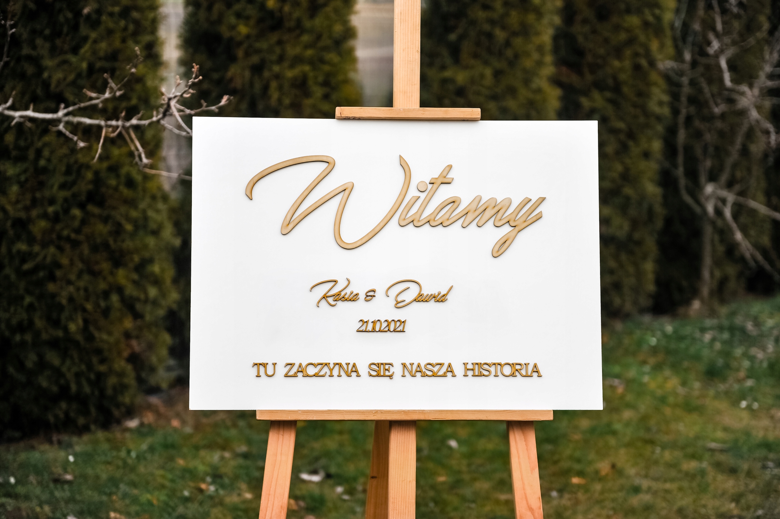 Tablica weselna na powitanie Ślub Wesele dekoracja TAB-1DP Marka Dekor Laser