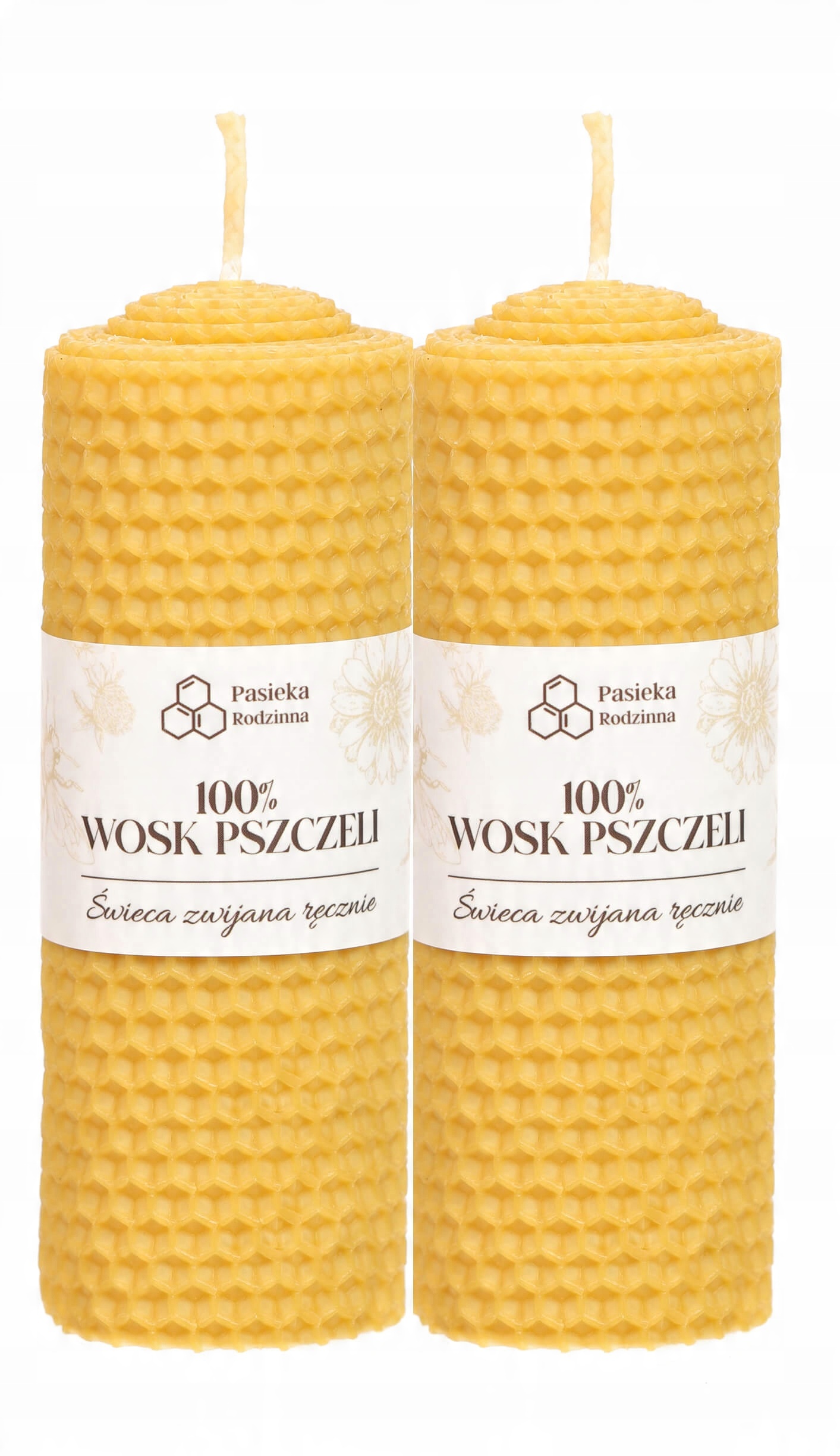 

2x Świeca z węzy pszczelej 12/5 cm 100% wosk