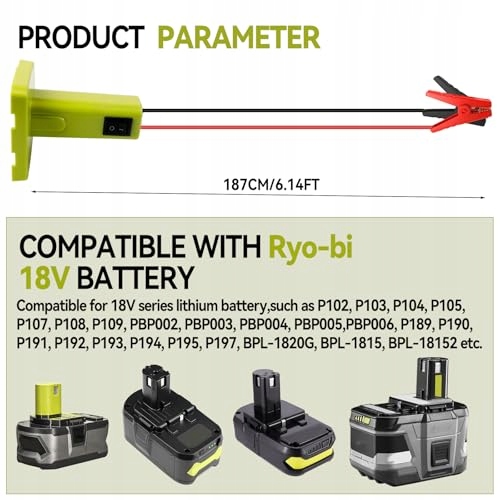 Adapter ułatwiający rozruch do samochodu, kompatybilny z akumulatorem Ryobi — miniatura 6